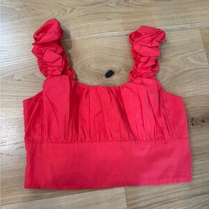 NWT Abercrombie & Fitch Women’s Poplin Scrunch Strap Top Size M